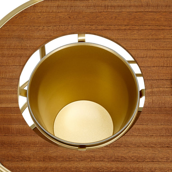 Safavieh Alora 2 Tier Bar Cart With Bucket Brushed Gold / Natural Wood / Metal BCT2502A