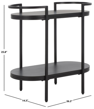 Safavieh Inessa Contemporary 2-Tier Bar Cart - Elegant Serving Station For Small Spaces With Industrial Charm Black / Black BCT2503A