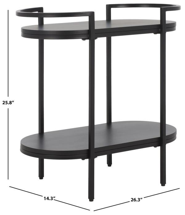 Safavieh Inessa Contemporary 2-Tier Bar Cart - Elegant Serving Station For Small Spaces With Industrial Charm Black / Black BCT2503A