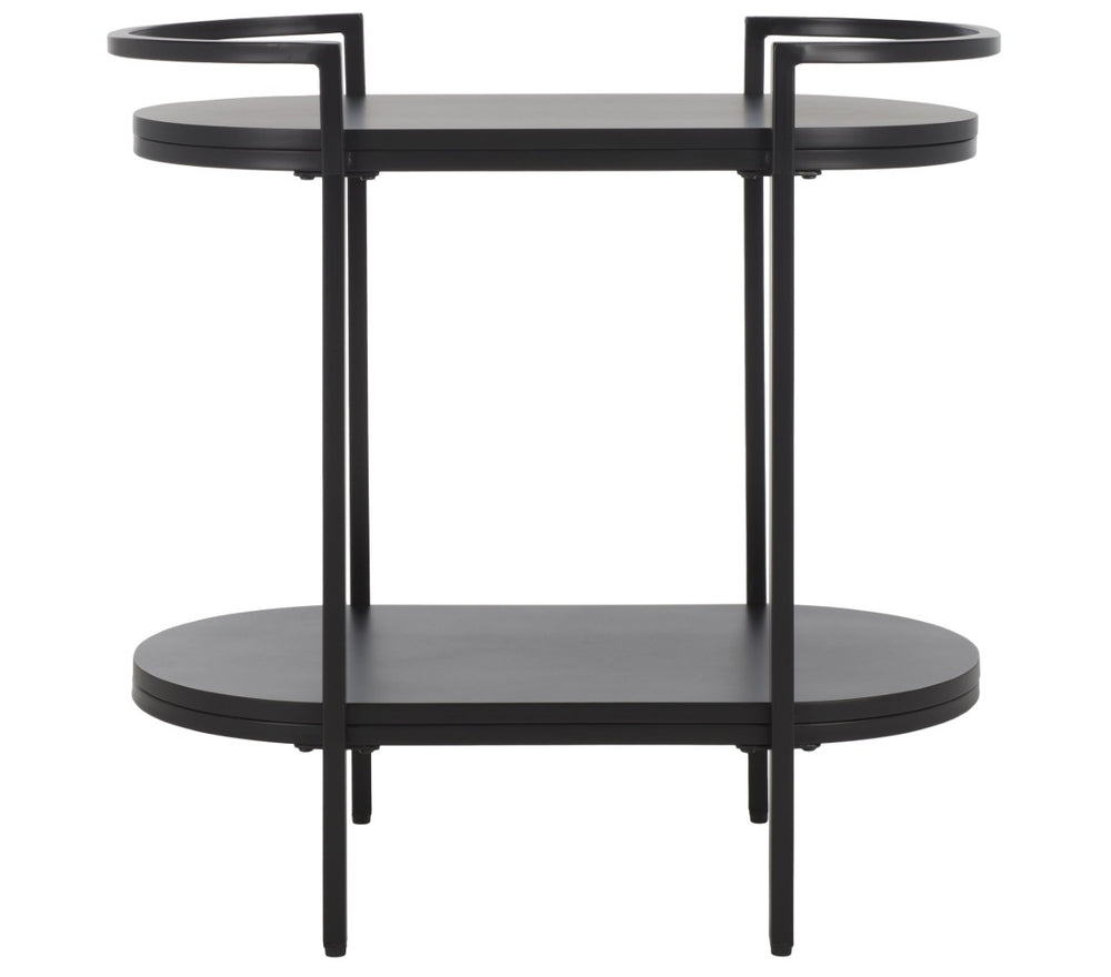 Safavieh Inessa Contemporary 2-Tier Bar Cart - Elegant Serving Station For Small Spaces With Industrial Charm Black / Black BCT2503A