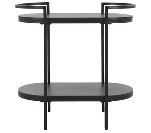 Safavieh Inessa Contemporary 2-Tier Bar Cart - Elegant Serving Station For Small Spaces With Industrial Charm Black / Black BCT2503A