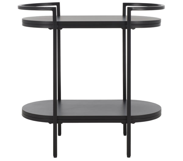 Safavieh Inessa Contemporary 2-Tier Bar Cart - Elegant Serving Station For Small Spaces With Industrial Charm Black / Black BCT2503A