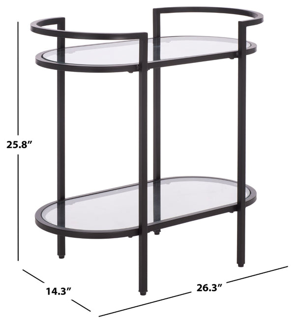 Safavieh Inessa Contemporary 2-Tier Bar Cart - Elegant Serving Station For Small Spaces With Industrial Charm Black / Clear BCT2503E