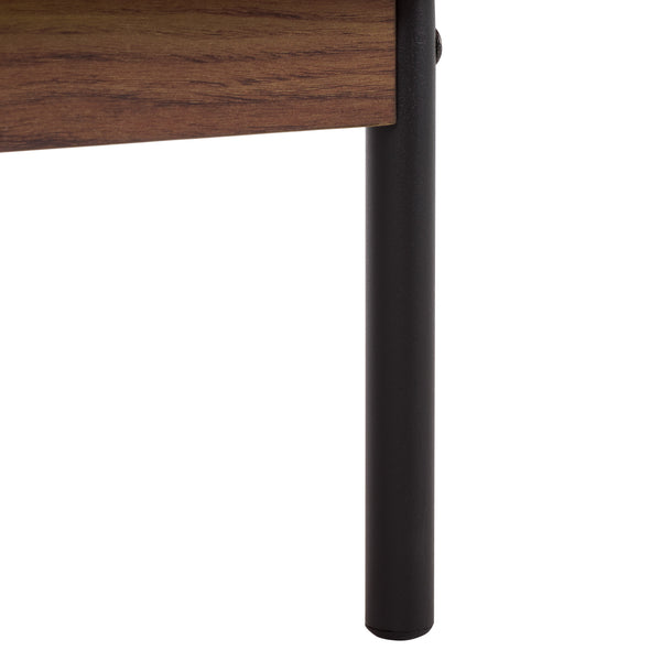 Erdwing Bar Cabinet With Warm Walnut Veneer And Matte Accents — Compact Stylish Storage For Entertaining