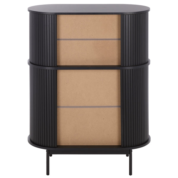 Erdwing Bar Cabinet With Warm Walnut Veneer And Matte Accents — Compact Stylish Storage For Entertaining