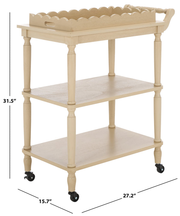 Safavieh Haven Elegant 3 Tier Bar Cart - Versatile Natural Wood Design For Entertaining & Home Decor Natural Wood Bct5700a