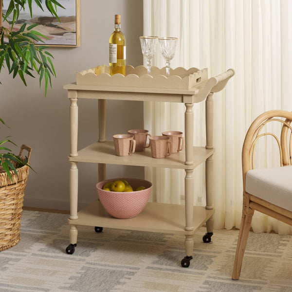 Safavieh Haven Elegant 3 Tier Bar Cart - Versatile Natural Wood Design For Entertaining & Home Decor Natural Wood Bct5700a