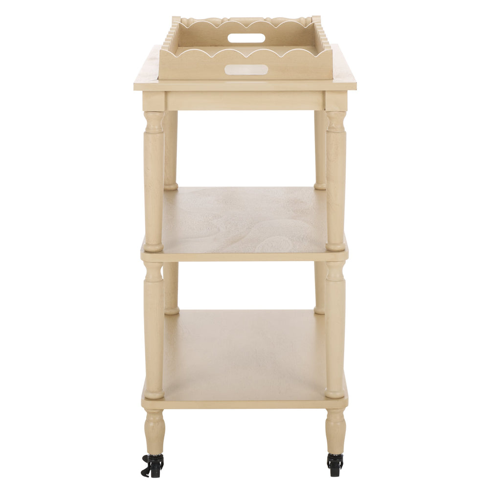 Safavieh Haven Elegant 3 Tier Bar Cart - Versatile Natural Wood Design For Entertaining & Home Decor Natural Wood Bct5700a