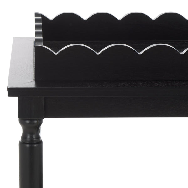 Safavieh Haven Elegant 3 Tier Bar Cart - Versatile Natural Wood Design For Entertaining & Home Decor Matte Black , Wood Bct5700b