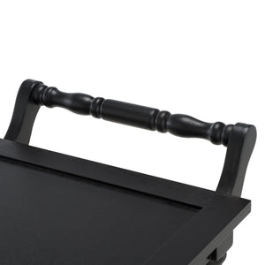 Safavieh Haven Elegant 3 Tier Bar Cart - Versatile Natural Wood Design For Entertaining & Home Decor Matte Black , Wood Bct5700b