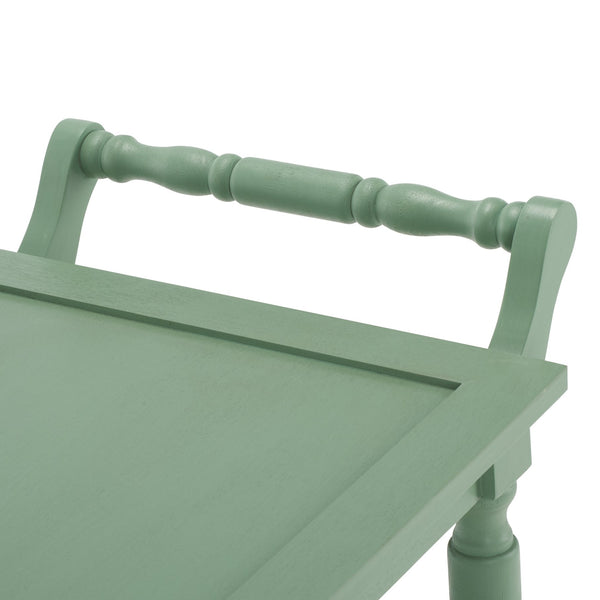 Safavieh Haven Elegant 3 Tier Bar Cart - Versatile Natural Wood Design For Entertaining & Home Decor Sage Green Wood Bct5700c