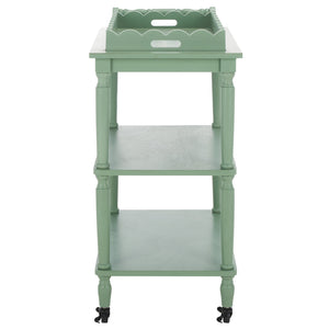 Safavieh Haven Elegant 3 Tier Bar Cart - Versatile Natural Wood Design For Entertaining & Home Decor Sage Green Wood Bct5700c