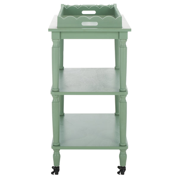 Safavieh Haven Elegant 3 Tier Bar Cart - Versatile Natural Wood Design For Entertaining & Home Decor Sage Green Wood Bct5700c