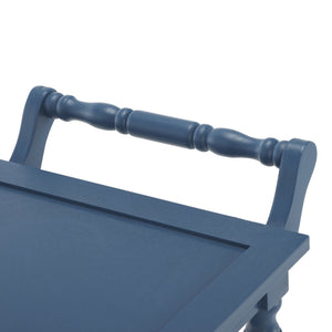 Safavieh Haven Elegant 3 Tier Bar Cart - Versatile Natural Wood Design For Entertaining & Home Decor Blue Wood Bct5700d