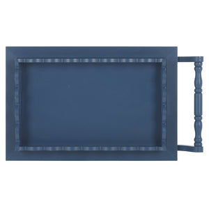 Safavieh Haven Three-Tier Dining Cart - Elegant Wood Serving Trolley For Drinks, Storage, And Entertaining Essentials Blue BCT5700D
