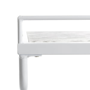 Safavieh Dawson Industrial-Chic Two-Tier Bar Cart With Rolling Mobility For Stylish Entertaining & Storage Oak/White BCT6200B