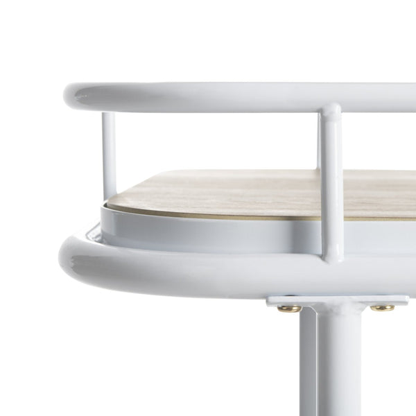 Safavieh Gaia 2-Tier Rectangle Bar Cart - Rustic Oak & White Metal, Stylish Mobility For Drinks & Decor BCT6201A