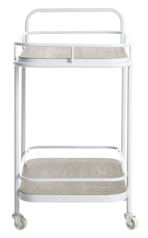 Safavieh Gaia 2-Tier Rectangle Bar Cart - Rustic Oak & White Metal, Stylish Mobility For Drinks & Decor BCT6201A