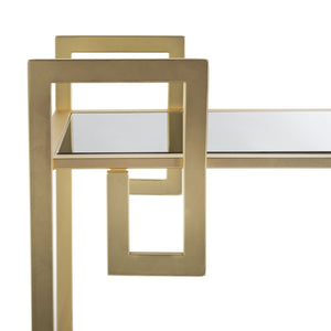 Safavieh Eliza Elegant 2-Tier Bar Cart With Greek Key Design - Modern Luxury For Stylish Entertaining Spaces BCT8005A