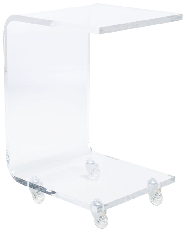 Safavieh Rollins Acrylic Bar Cart - Sleek C-Frame Design, Durable & Mobile, Perfect For Stylish Entertaining! BCT8006A