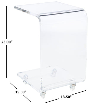 Safavieh Rollins Acrylic Bar Cart - Sleek C-Frame Design, Durable & Mobile, Perfect For Stylish Entertaining! BCT8006A