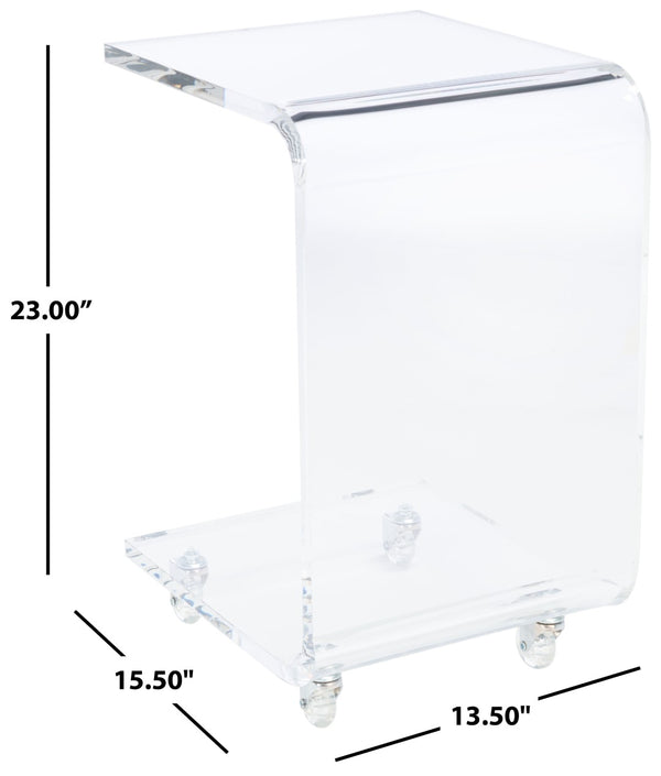 Safavieh Rollins Acrylic Bar Cart - Sleek C-Frame Design, Durable & Mobile, Perfect For Stylish Entertaining! BCT8006A