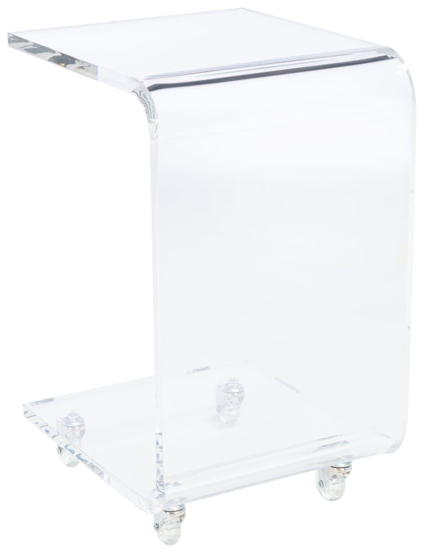 Safavieh Rollins Acrylic Bar Cart - Sleek C-Frame Design, Durable & Mobile, Perfect For Stylish Entertaining! BCT8006A
