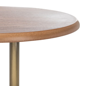 Safavieh Iva 3 Tier Swivel Bar Table - Chic Compact Design With Rotating Shelf For Effortless Entertaining Light Walnut/ Gold BCT8007A