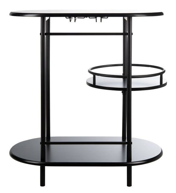 Safavieh Iva 3 Tier Swivel Bar Table - Chic Compact Design With Rotating Shelf For Effortless Entertaining Matte Black BCT8007B
