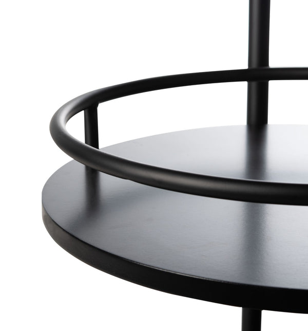 Safavieh Iva 3 Tier Swivel Bar Table - Chic Compact Design With Rotating Shelf For Effortless Entertaining Matte Black BCT8007B