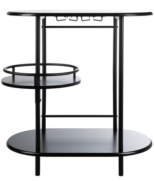 Safavieh Iva 3 Tier Swivel Bar Table - Chic Compact Design With Rotating Shelf For Effortless Entertaining Matte Black BCT8007B