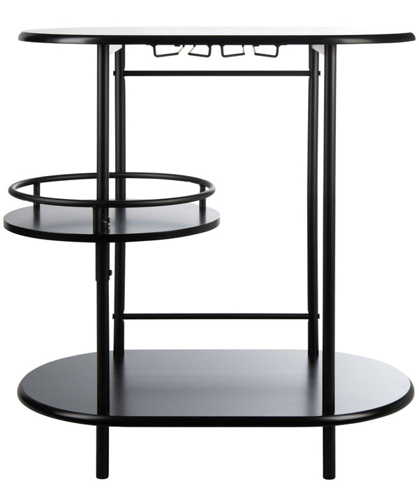 Safavieh Iva 3 Tier Swivel Bar Table - Chic Compact Design With Rotating Shelf For Effortless Entertaining Matte Black BCT8007B