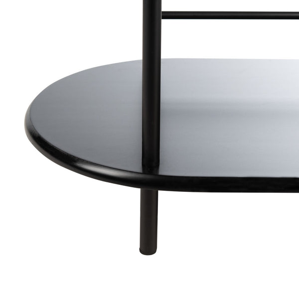 Safavieh Iva 3 Tier Swivel Bar Table - Chic Compact Design With Rotating Shelf For Effortless Entertaining Matte Black BCT8007B