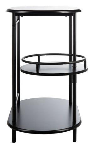 Safavieh Iva 3 Tier Swivel Bar Table - Chic Compact Design With Rotating Shelf For Effortless Entertaining Matte Black BCT8007B