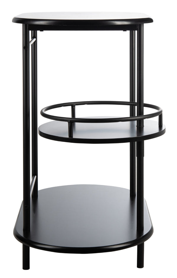Safavieh Iva 3 Tier Swivel Bar Table - Chic Compact Design With Rotating Shelf For Effortless Entertaining Matte Black BCT8007B