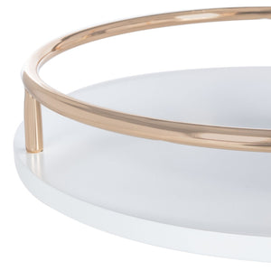 Safavieh Iva 3 Tier Swivel Bar Table - Chic Compact Design With Rotating Shelf For Effortless Entertaining White / Gold BCT8007C