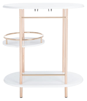 Safavieh Iva 3 Tier Swivel Bar Table - Chic Compact Design With Rotating Shelf For Effortless Entertaining White / Gold BCT8007C