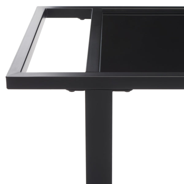 Safavieh Gaelle Stylish Two-Tier Bar Cart For Effortless Entertaining And Modern Home Décor Solutions Matte Black/ Black BCT8009A