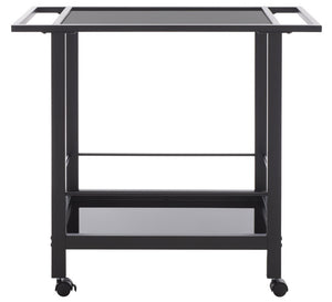 Safavieh Gaelle Stylish Two-Tier Bar Cart For Effortless Entertaining And Modern Home Décor Solutions Matte Black/ Black BCT8009A