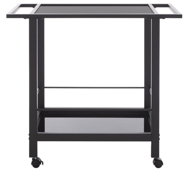 Safavieh Gaelle Stylish Two-Tier Bar Cart For Effortless Entertaining And Modern Home Décor Solutions Matte Black/ Black BCT8009A