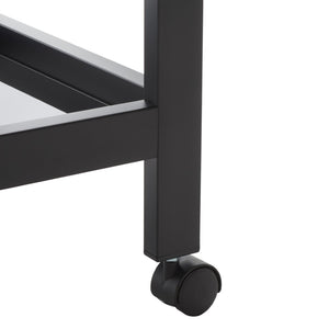 Safavieh Gaelle Stylish Two-Tier Bar Cart For Effortless Entertaining And Modern Home Décor Solutions Matte Black/ Black BCT8009A