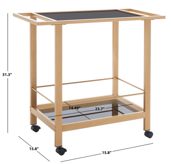 Safavieh Gaelle Stylish Two-Tier Bar Cart For Effortless Entertaining And Modern Home Décor Solutions Gold / Black BCT8009B