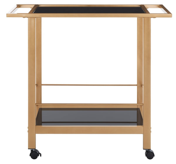 Safavieh Gaelle Stylish Two-Tier Bar Cart For Effortless Entertaining And Modern Home Décor Solutions Gold / Black BCT8009B