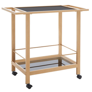 Safavieh Gaelle Stylish Two-Tier Bar Cart For Effortless Entertaining And Modern Home Décor Solutions Gold / Black BCT8009B