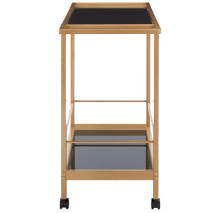 Safavieh Gaelle Stylish Two-Tier Bar Cart For Effortless Entertaining And Modern Home Décor Solutions Gold / Black BCT8009B