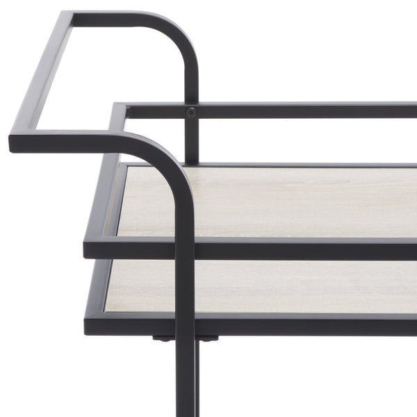 Safavieh Lameris Stylish 2-Tier Bar Cart With Handles - Modern Design For Easy Entertaining In Any Room Matte Black / Grey BCT8011A