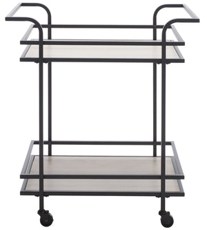 Safavieh Lameris Stylish 2-Tier Bar Cart With Handles - Modern Design For Easy Entertaining In Any Room Matte Black / Grey BCT8011A