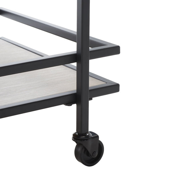 Safavieh Lameris Stylish 2-Tier Bar Cart With Handles - Modern Design For Easy Entertaining In Any Room Matte Black / Grey BCT8011A