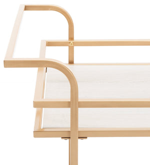 Safavieh Lameris Stylish 2-Tier Bar Cart With Handles - Modern Design For Easy Entertaining In Any Room Matte Gold / Grey BCT8011B