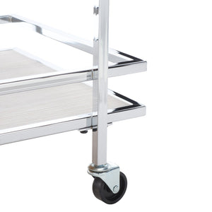 Safavieh Lameris Stylish 2-Tier Bar Cart With Handles - Modern Design For Easy Entertaining In Any Room Chrome / Grey BCT8011C